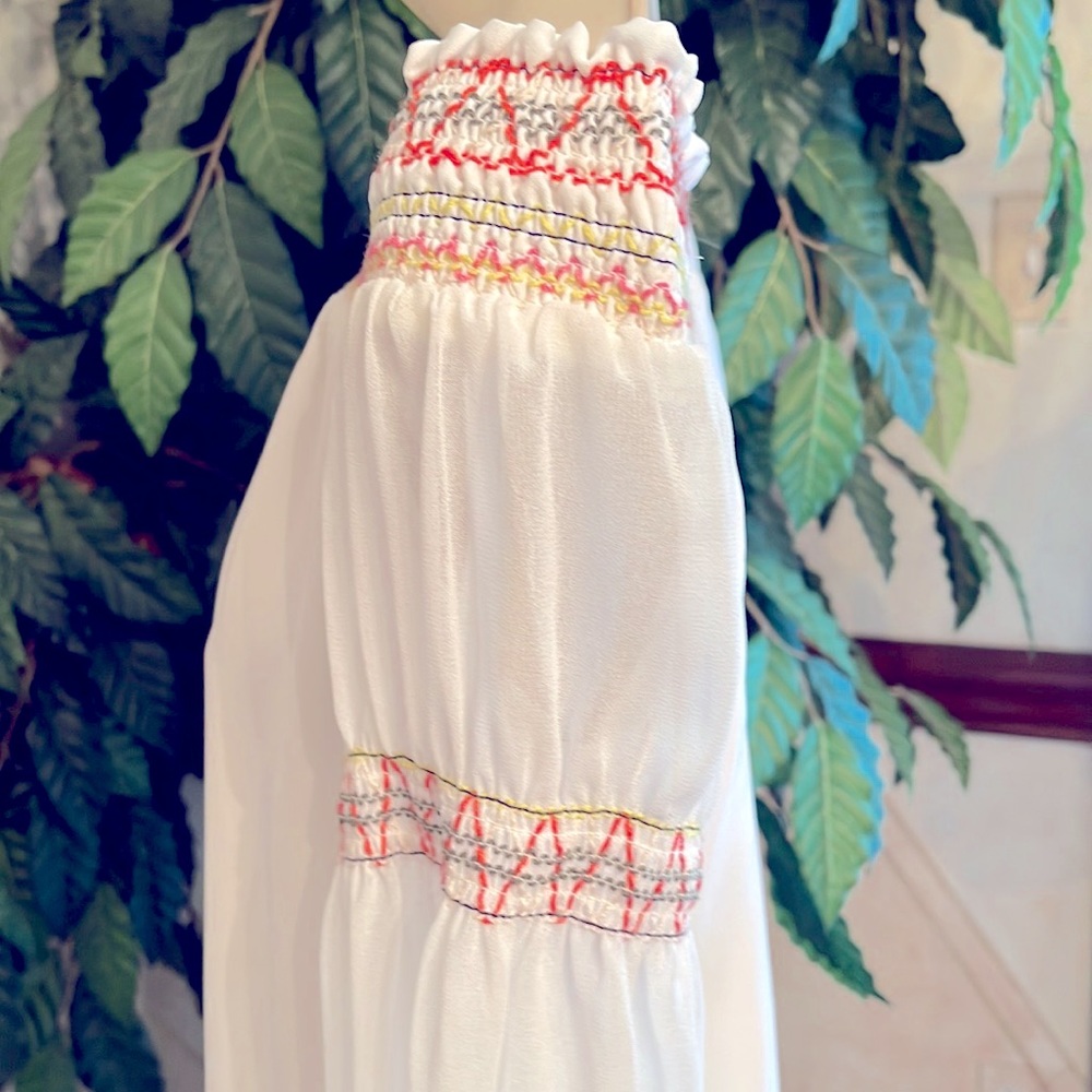 WHBM OFF-SHOULDER EMBROIDERED BLOUSE - Picture 9 of 11